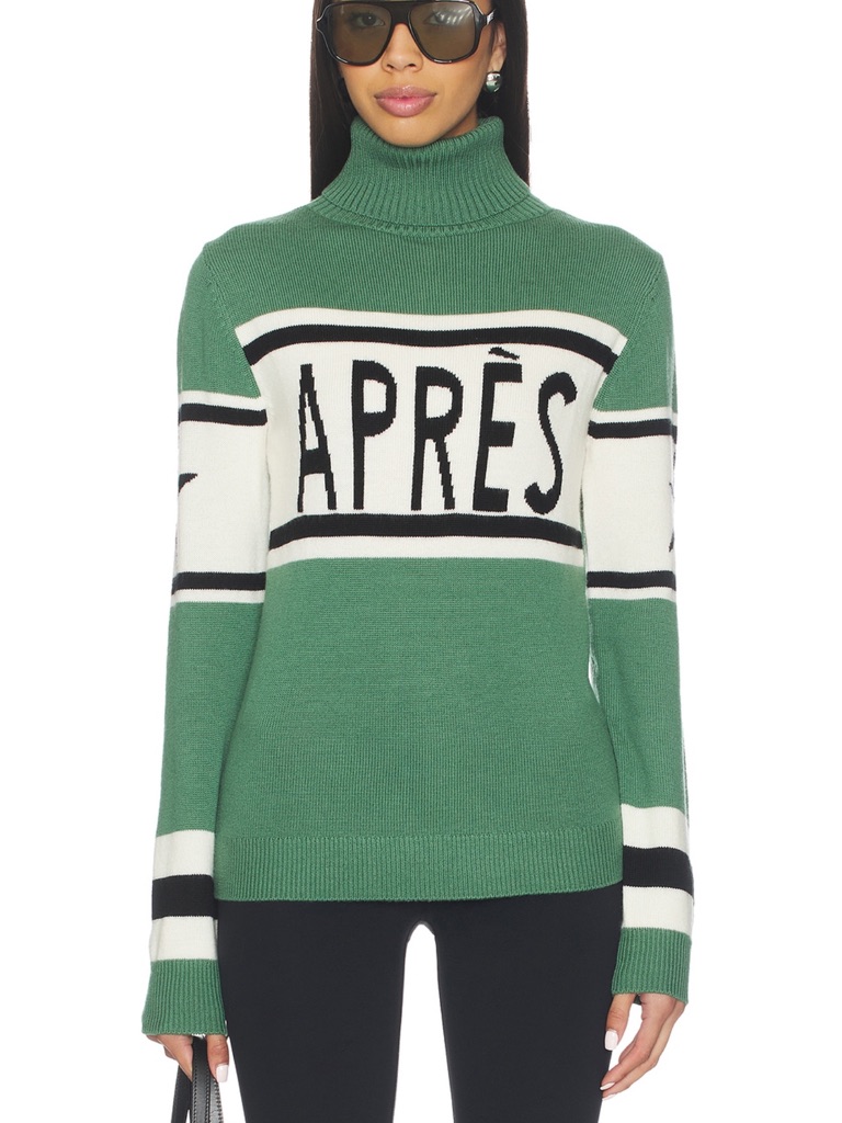 Perfect Moment Apres Ski Sweater In Parisian Green Nwt
